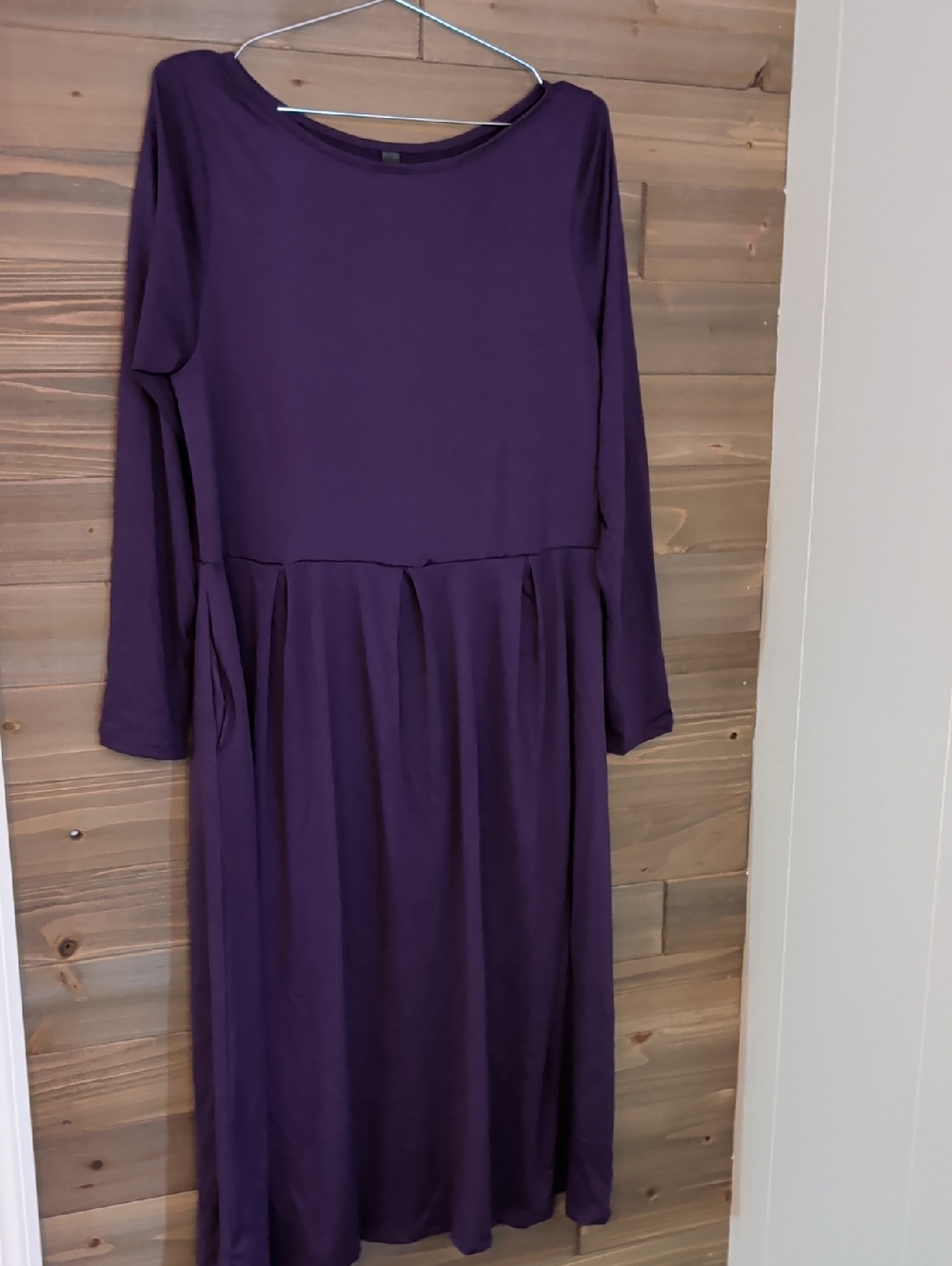 24 Seven Long Sleeve Plum Midi Dress